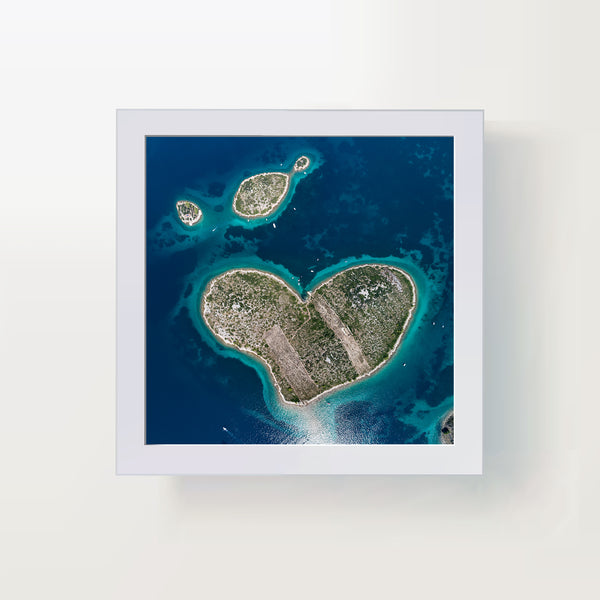 Heart shaped island, photo art print