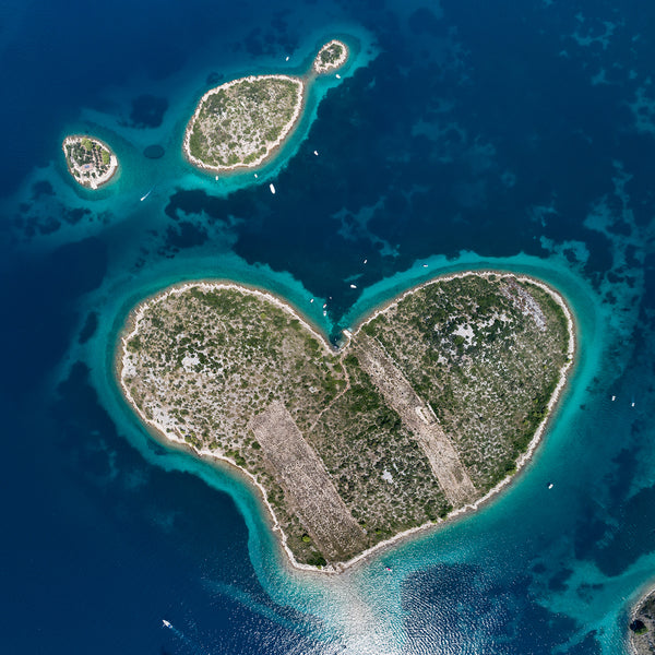 Heart shaped island, photo art print